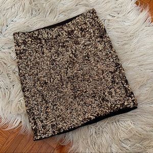 VERO MODA gold sequin skirt S